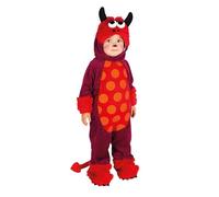 Rubie's Disfraz bebé Diablo Diablin – Pelele con velcro y cola, gorrito con cuerno 1-2 años