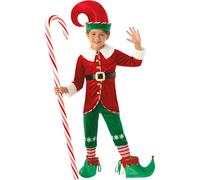 Rubie's Disfraz Elfo Boy Deluxe para niños, chaqueta, pantalón y gorro, Talla XS (5-6 años)