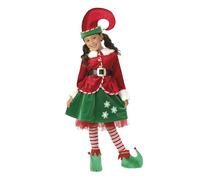 Rubies Disfraz Elfo Girl Deluxe para niñas, Chaqueta con falda, cinturón, gorro, calentadores y cubrezapatos, Elfos navideños, Duendes para Navidad, fiestas, funciones escolares (Talla S 7-8 años)