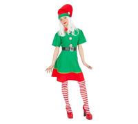 Rubies Disfraz Elfo Woman para mujer, Vestido con cinturón, medias y gorro, Elfos Navideños, Duendes para Navidad, funciones, fiestas, Carnaval