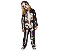Rubies Disfraz Esqueleto Chuli para niños y niñas, Jumpsuit impreso y gorro, Esqueletos, Skeletons para cosplay y fiestas