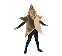 Rubies Disfraz Estrella Navidad Dorada para niñas y niños, Traje en forma de estrella, Color Dorado, Oficial Navidad, Funciones Escolares, Carnaval, Cosplay