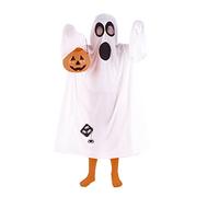 Rubies Disfraz Fantasma Ghost Trick para niño o niña, talla única, Túnica blanca larga impresa de fantasma, Original, halloween, carnaval y cumpleaños
