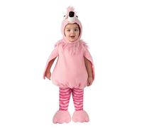 Rubies Disfraz Flamenquito Rosa para bebés, Pelele, gorro y pantalones con pies, Talla 1 a 2 años, Oficial Carnaval, Fiestas, Cumpleaños y Halloween