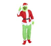 Rubies Disfraz Grinch para adulto, Chaqueta con pantalón y cinturón, cubrebotas, guantes, gorro y máscara, Monstruo Verde, para Navidad, Trajes Navideños, Cosplay, Santa Claus, Papa Noel