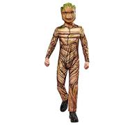 Rubies Disfraz Groot Deluxe para niños y niñas, Jumpsuit acolchado estampado digitalmente con máscara de foam, Licencia Oficial Marvel para Carnaval, fiestas y cumpleaños