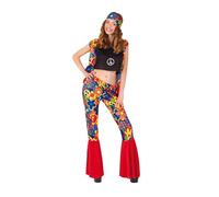 Disfraz hippie con flores para adulto Talla única ㅤ