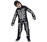 Rubies Disfraz Huesitos glow in dark para niños y niñas, Jumpsuit impreso brillanta en la oscuridad, Oficial halloween, carnaval, cumpleaños y navidad