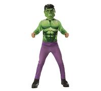 Rubies Disfraz Hulk Clásico para niños y niñas, Jumpsuit impreso y máscara, para Navidad, Carnaval, Cumpleaños, Fiestas, L (8-10años)