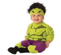 Rubies Disfraz Hulk Preschool para bebés, Jumpsuit y gorro, Talla 0 a 6 meses, Oficial Marvel para Halloween, Carnaval, Cumpleaños, Navidad
