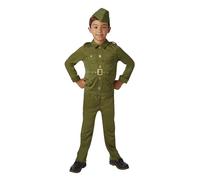 Rubies- Disfraz Infantil de Soldado de la Segunda Guerra Mundial Soldier, liso, Multicolor, 3-4 años (Rubie's 620786S)