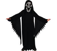RUBIE'S Disfraz infantil HALLOWEEN oficial - Larga túnica negra y máscara blanca de PVC - Talla infantil de 5 a 6 años - Disfraz Halloween, Carnaval