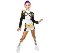 Rubies DISFRAZ KPOP RUMI GOLD DELUXE niña, niñas, k-pop, rumi, netflix, Top de lentejuelas, shorts con cinturón extraíble y perneras, Licencia oficial Netflix, huntrix, carnaval, cosplay. TALLA XS
