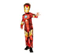 Rubies Disfraz Iron Man para niño, Jumpsuit estampado y máscara, Oficial Marvel, Disfraz sostenible Green Colección, para halloween, navidad, carnaval y cumpleaños.