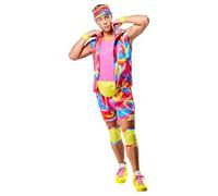 Rubies Disfraz Ken Rollerskate para adulto, hombre y mujer, Chaleco con camiseta, riñonera, visera, muñequeras y rodilleras, Licencia Oficial Mattel Barbie para Carnaval, despedidas, cosplay