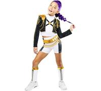 Rubies DISFRAZ KPOP RUMI GOLD HYBRID, para niña, niñas, k-pop- rumi, netflix, Top, chaqueta, pantalones cortos, calentadores, Licencia oficial Netflix, huntrix, carnaval, fiestas y cosplay. TALLA M