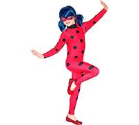 Rubies Disfraz Ladybug Clásico para niñas, Jumpsuit impreso digitalmente con antifaz, Oficial Miraculous Ladybug para Navidad, Carnaval, Halloween y cumpleaños