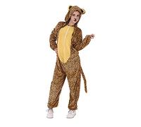 Rubies Disfraz Leopardo para adulto, Talla única, Jumpsuit con capucha y cola, Oficial Rubies, para Carnaval, Navidad, Cumpleaños, Fiestas y Halloween