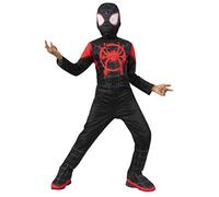 Rubies Disfraz Miles Morales Clasico para niños y niñas, Jumpsuit con cubrebotas y máscara, Licencia Oficial Marvel para cumpleaños, regalos, fiestas y Carnaval