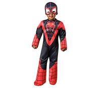 Rubies Disfraz Miles Morales Saf Preschool para niños, Jumpsuit deluxe con máscara, Oficial Marvel, Spidey & Friends para halloween, carnaval, cumpleaños y navidad
