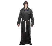 Rubies Disfraz Monje Tenebroso para adultos, Túnica con capucha, cinturón, collar de cruz, Talla única para hombres y mujeres, Licencia Oficial para Halloween, fiestas y Carnaval