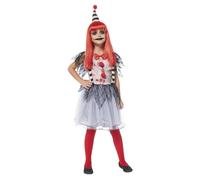 Rubies Disfraz Payasa Sanguinaria, Payaso aterrador para niñas y niños, Vestido y sombrero, Licencia Oficial, para Halloween, Disfraz Halloween niño, Disfraz Halloween niña
