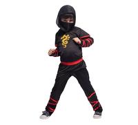 Rubies Disfraz Ninja Glow In Dark para niños y niñas, Camisa, pantalones y capucha con cubre cara, para Carnaval, cumpleaños