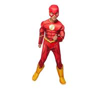 Rubies Disfraz oficial de DC Superhero The Flash Deluxe para niños, talla grande de 8 a 10 años, Halloween