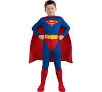 Rubie's Disfraz oficial de DC Superman para niños, disfraz de cómic de superhéroe para niños, 9-12 años, grande para Halloween