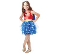 Rubies Disfraz oficial de DC Wonder Woman Deluxe para niños, disfraz de superhéroe, talla mediana de 5 a 6 años, altura de 116 cm, Halloween