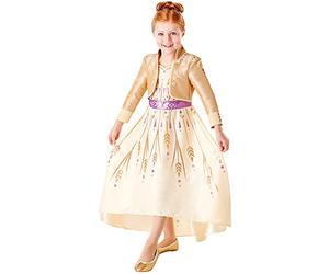 Rubies - Disfraz oficial de Disney Frozen 2, Anna Deluxe Prólogo, disfraz para niños, talla grande de 7 a 8 años
