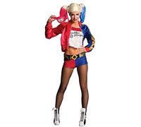 Rubies Disfraz oficial de Harley Quinn del Escuadrón Suicida mujer: chaqueta, camisa, pantalones cortos y mallas para Halloween.