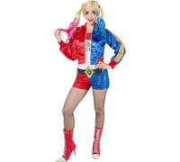 Rubies Disfraz oficial de Harley Quinn del Escuadrón Suicida mujer: chaqueta, camisa, pantalones cortos y mallas para Halloween.