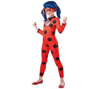 Rubies - Disfraz oficial de Miraculous Ladybug Deluxe para niños y máscara de ojos, superhéroe, talla infantil de 9 a 10 años