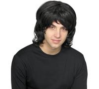 Rubies - Disfraz oficial de peluca de bruja de los años 70 para adultos, color negro, talla única para Halloween y Halloween