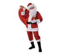 Rubies Disfraz Papa Noel Premium para Adultos, Traje Completo con Barba, Talla única, Oficial Rubies para Navidad, Celebraciones, Fiestas