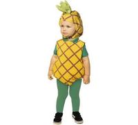 Rubies Disfraz de Piña para niño y niña, talla bebé 1 a 2 años, Mono de Piña color amarillo, medias verdes y gorro, original halloween, navidad, carnaval y cumpleaños.