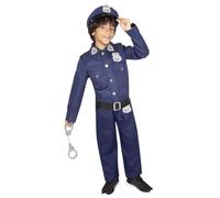 Rubies DISFRAZ POLICIA INFANTIL para niño, para niña, talla XS, Camisa, pantalon, cinturón, gorra, esposas, para Carnaval, Navidad, Fiestas y Cosplay