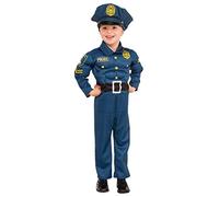 Rubies Disfraz Policia para niños y niñas, Talla 3-4 años, Mono acolchado impreso y gorra, Guardia, Agente, Licencia Oficial para cumpleaños, Carnaval, Fiestas