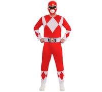 Rubies Disfraz Power Rangers Rojo para adultos, hombres y mujeres, Jumpsuit impreso y máscara, Licencia Oficial para Carnaval, fiestas, cosplay