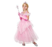 Rubies Disfraz Princesa Pink Princess para niña, Vestido de princesa rosa con organza, Tiara y Guantes, Original, Ideal para halloween, navidad, carnaval y cumpleaños.