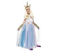 Rubies Disfraz Princesa Unicorn Queen para niña, Vestido con organza azul, detalles de unicornio y diadema, Original, Ideal para halloween, navidad, carnaval y cumpleaños.