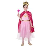 Rubies DISFRAZ REINA FANTASÍA INFANTIL para niña, talla XS, Capa con capucha, corona, camiseta, falda larga, varita, para Carnaval, Navidad, Fiestas y Cosplay