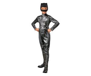 Rubies Disfraz Selina Kyle Deluxe para niña, con jumpsuit ajustado y detalles impresos, Catwoman lujo oficial para Halloween, carnaval, Navidad y cumpleaños