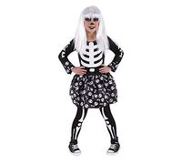 Rubies Disfraz Skeletita Glow in Dark para niñas, Camiseta y falda con medias, Brillante en la oscuridad, Esqueletos, Skeletons para cosplay y fiestas