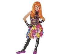 Rubies Disfraz Skelita de los muertos para niñas, Vestido y medias efecto glow in dark, Oficial Halloween, Carnaval, Fiestas y cumpleaños