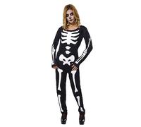 Rubies Disfraz Skelita Glow In Dark para mujer, Jumpsuit efecto brillante en la oscuridad, Oficial Halloween, CARNAVAL, Fiestas y Cosplay