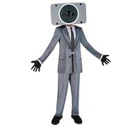 Rubies Disfraz Ski-Speakerman para niños y niñas, Skibidi Toilet, Retrete, Jumpsuit con traje impreso, máscara y guantes, Licencia Producto Oficial para regalar, cumpleaños, Carnaval