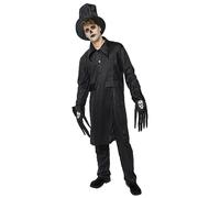 Rubies Disfraz Skull Big Hands para hombre, Chaqueta con sombrero y guantes, Oficial Halloween, Carnaval, Fiestas y Cosplay