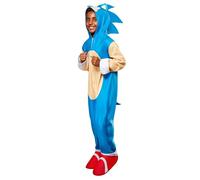 Rubies Disfraz Sonic Deluxe para niños y niñas, Jumpsuit con cubrezapatos y accesorio para la cabeza, Licencia Oficial Sega para Carnaval, cumpleaños, fiestas y cosplay